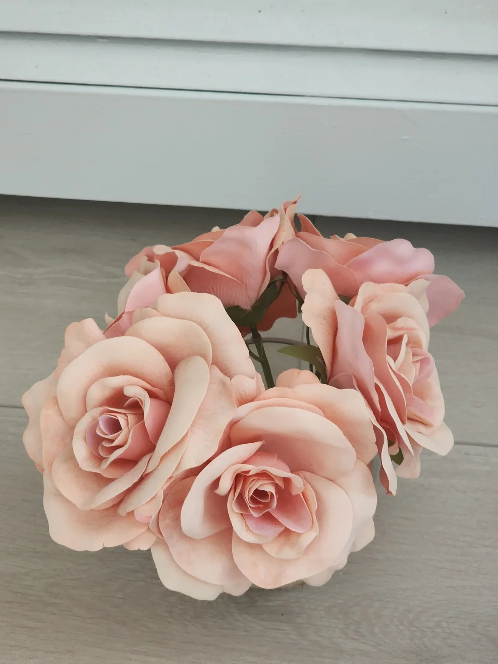 Peach Rose Faux Floral Arrangement - Home Accents